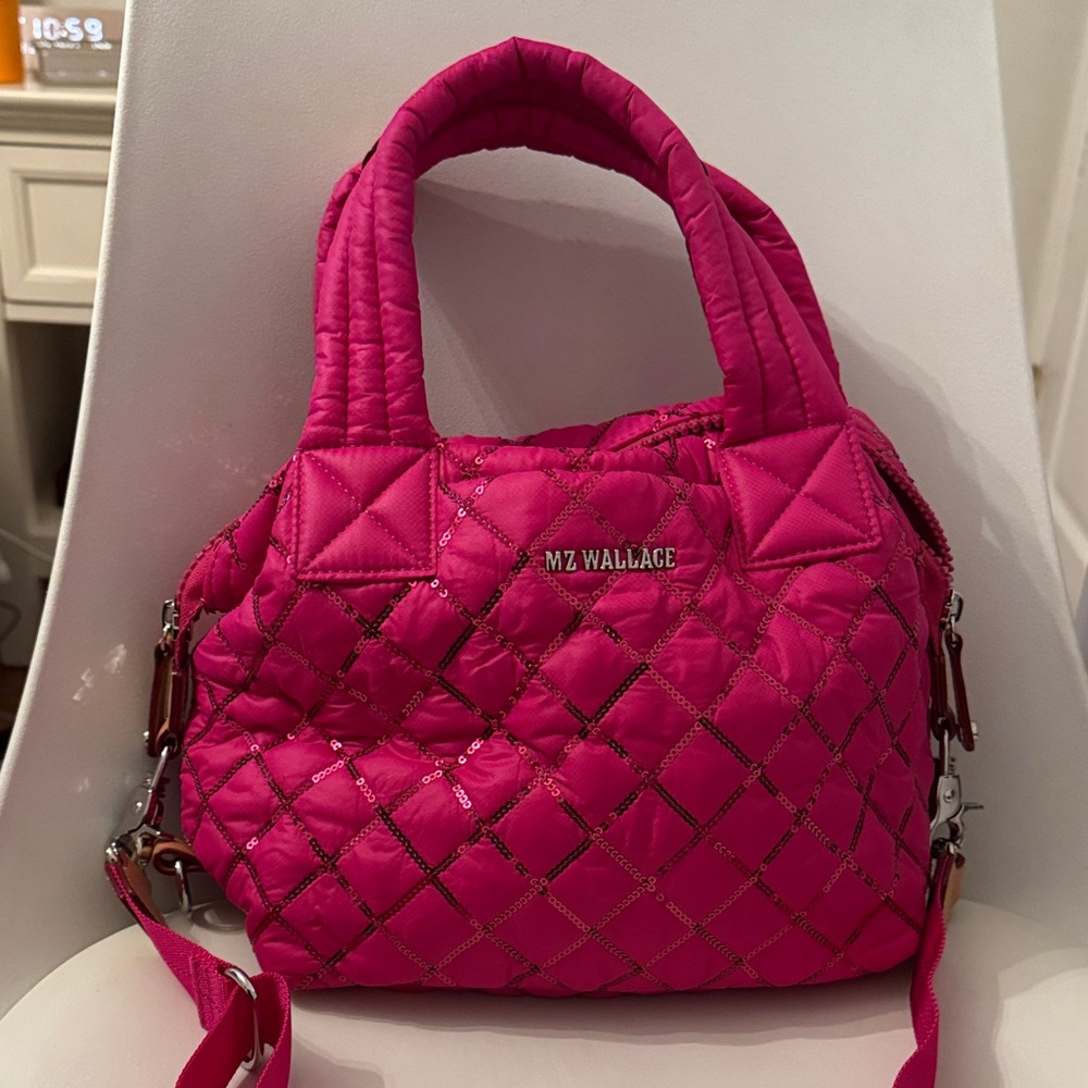 MZ Wallace Fuchsia Quilted Shoulder Bag